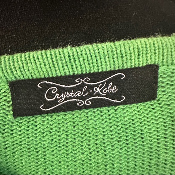 Crystal Kobe Christmas Cardigan Sweater Sm Green Felt Snowman Stitched - Picture 9 of 11